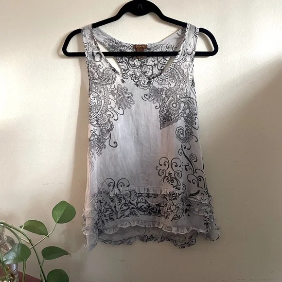 Copper Key | Sheer Paisley Tank | Size Small - Picture 1 of 8